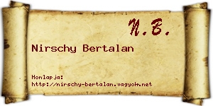 Nirschy Bertalan névjegykártya